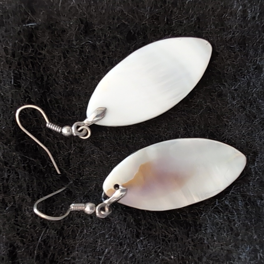 Iridescent Mosaic Shell Drop Earrings - Picture 3 of 3